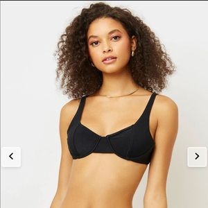 NWT FRANKIES BIKINIS Anna Underwire Ribbed Bikini Top
